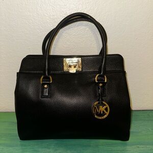 Michael Kors Astrid Satchel Handbag in Black Leather